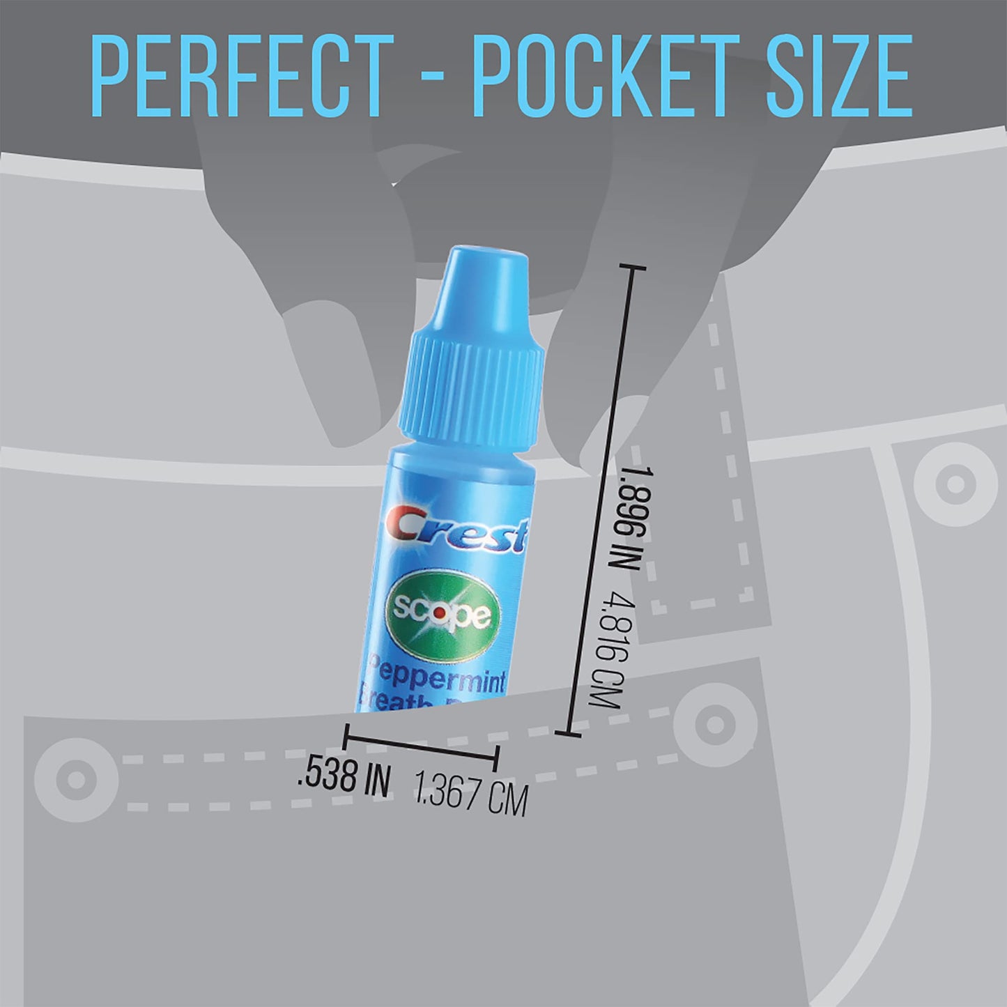 Crest Scope Peppermint Breath Drops - Long-Lasting Freshness (50 Count, 3.2 mL)