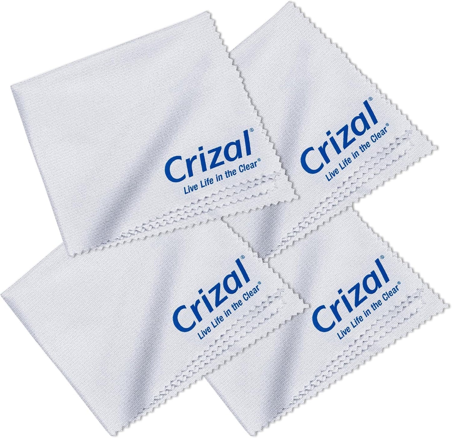 Crizall Microfiber Cleaning Cloth for Glasses, 4 Pack | Best Microfiber Cloths for Crizal Anti-Reflective Lenses