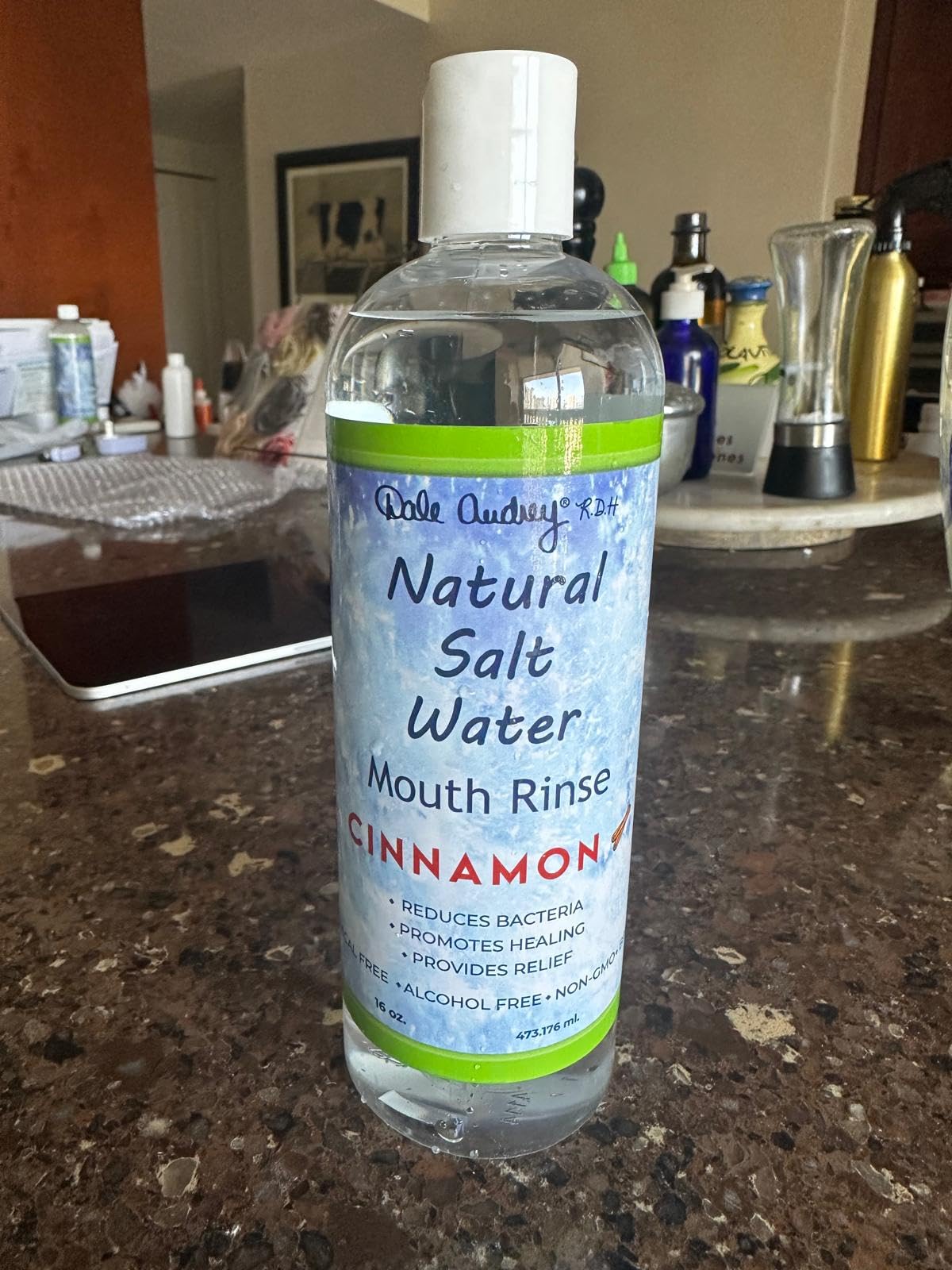 3 Pack Natural Saltwater Mouth Rinse – Himalayan Pink Salt Water Oral Rinse, Organic Cinnamon Flavor, Fluoride & Alcohol Free – 16 fl oz