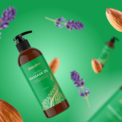 Lavender Massage Oil | Aromatherapy Full-Body Massage Oil for Men & Women – Coconut, Lavender & Sweet Almond | Vegan & Non-GMO