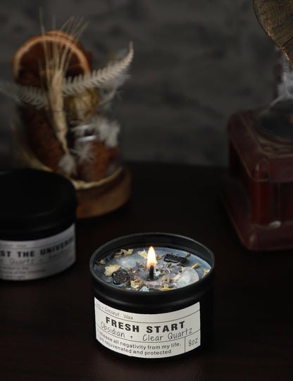 Crystal Candles – Healing Magic for Mind-Body Meditation | Fresh Start Gift for Women and New Jobs