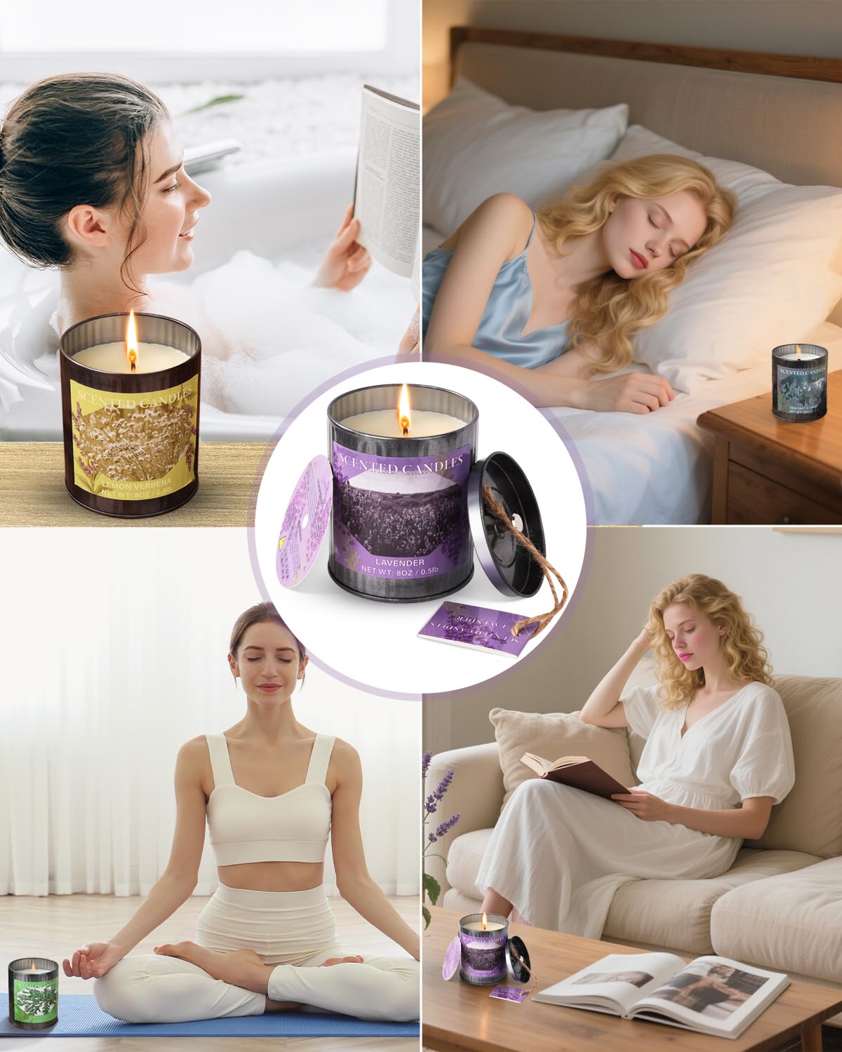 CUKIY 8oz Cedarwood Scented Soy Candle – 50-Hour Burn, Gift Box, Home Aromatherapy