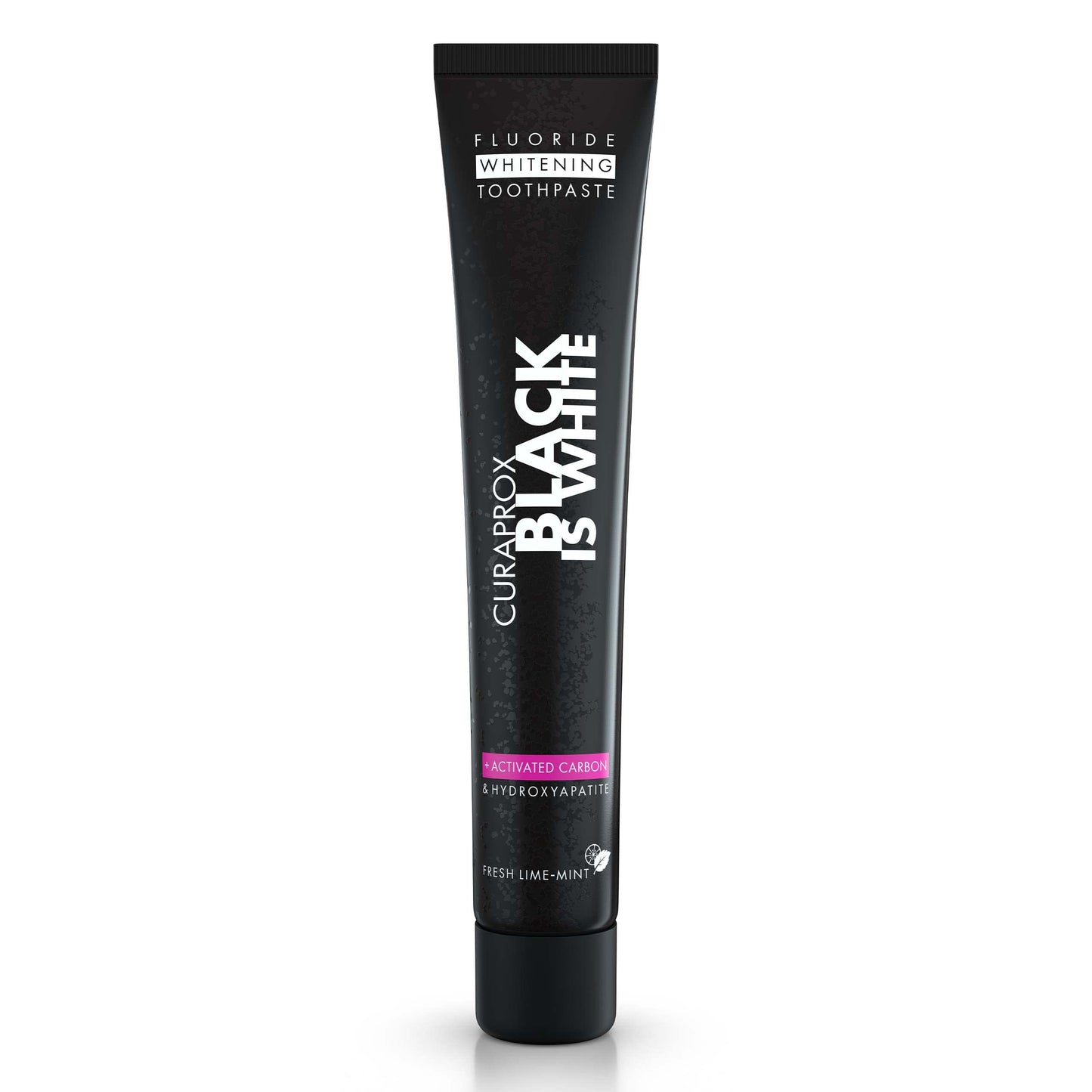 Curaprox Black is White Toothpaste – Charcoal Whitening with Fluoride | 90 ml