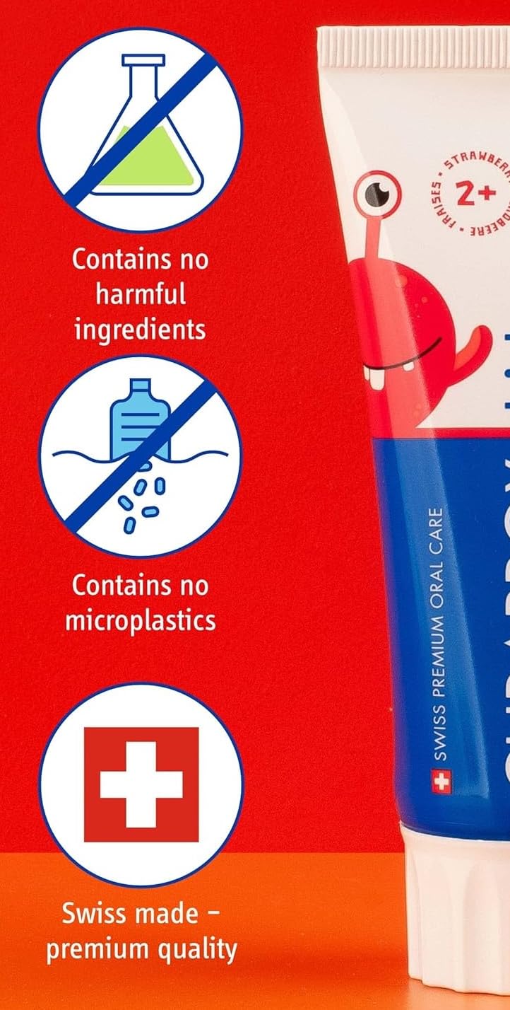 Curaprox Toothpaste Kids 950 Strawberry for 2-6 Years | SLS Free, Triclosan Free, Vegan