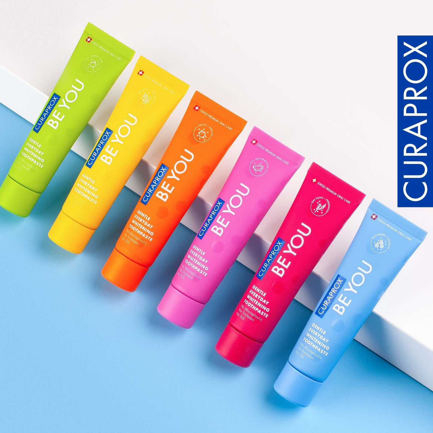 Curaprox Whitening Toothpaste – Fresh Breath & Gum Care | Enzymatic Formula, Peach & Apricot Flavor, 60ml | Vegan, SLS-Free, Fluoride 950ppm | Swiss Made