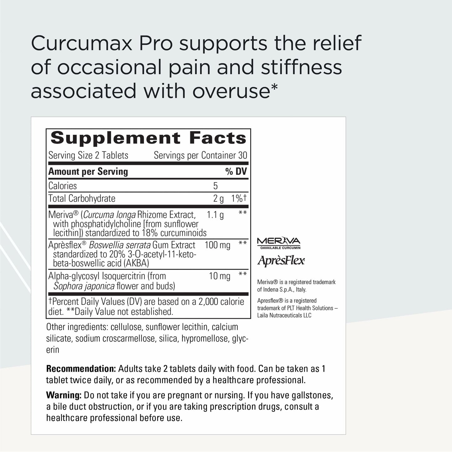 Integrative Therapeutics Curcumax Pro – Movement Support Supplement (Dairy-Free, Vegan) – 60 Tablets