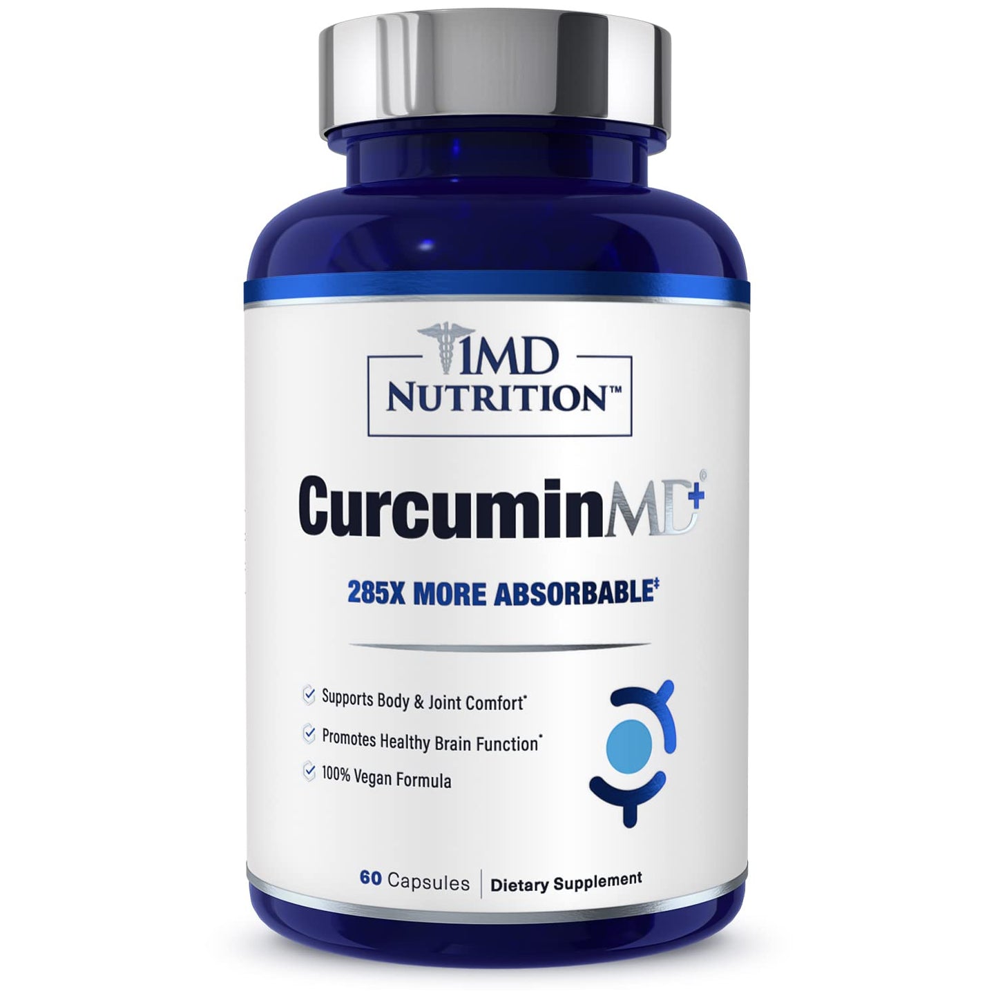 1MD Nutrition CurcuminMD Plus — Turmeric Curcumin with Boswellia Serrata, 285x Absorbable, 60 Capsules