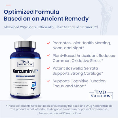 1MD Nutrition CurcuminMD Plus — Turmeric Curcumin with Boswellia Serrata, 285x Absorbable, 60 Capsules