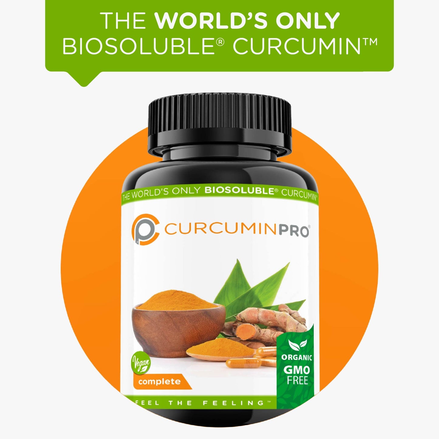 CurcuminPro Complete Vegan | BioSoluble Turmeric Curcumin + Brown Rice Protein | 60 Count