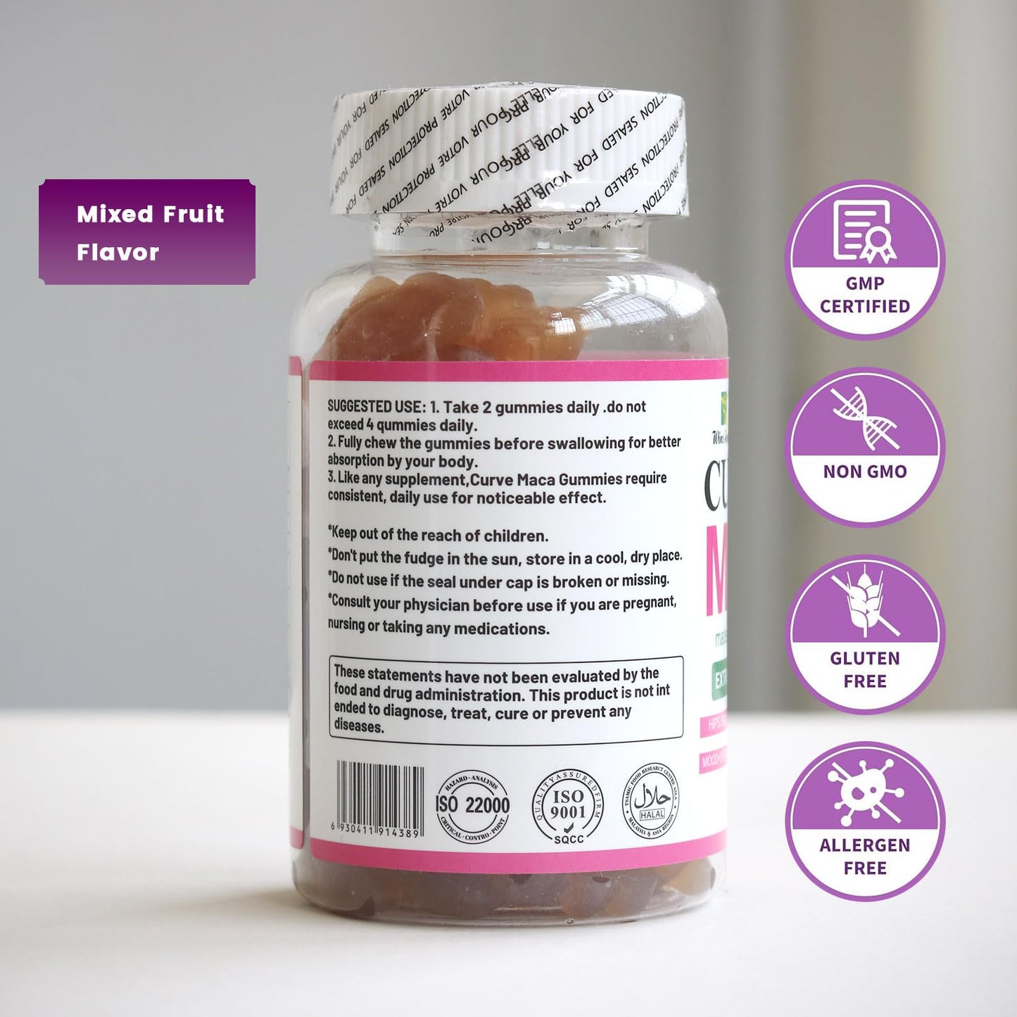 Wins Town Curve Maca Gummies – 3000mg Vitality for Women, 60ct