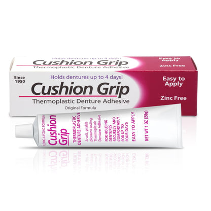 Cushion Grip Denture Adhesive 1oz - Extra Strong Hold Up to 4 Days