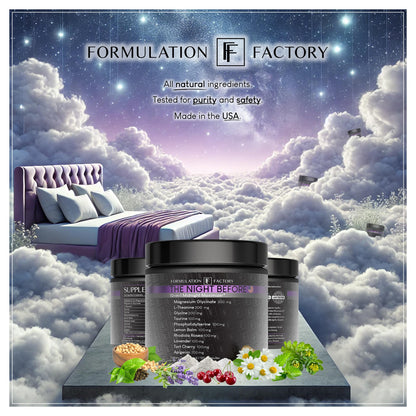 Formulation Factory The Night Before 10-in-1 Midnight Maximizer Sleep Supplement — Magnesium Glycinate, L-Theanine & More (360 Capsules, 6 Months)