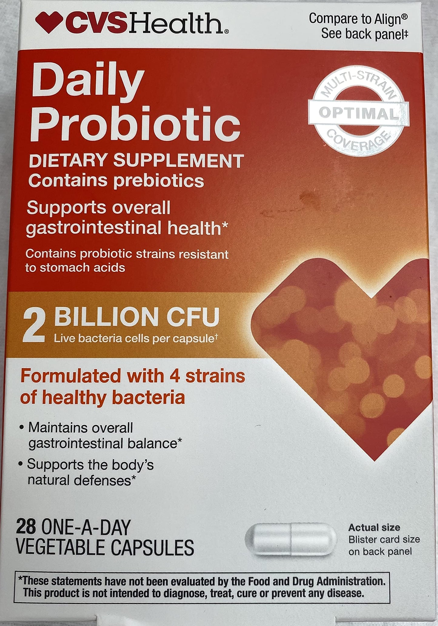 CVS Health Digestive Probiotic Vegetable Capsules | 2 Billion Live Cultures