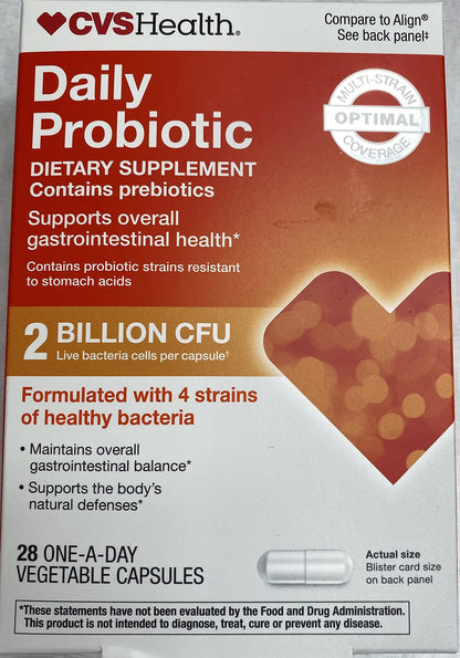 CVS Health Digestive Probiotic Vegetable Capsules | 2 Billion Live Cultures