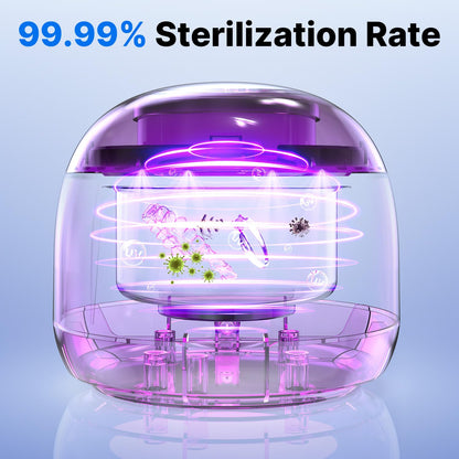 CXRUY Ultrasonic Retainer Cleaner - UV Dental Cleaning Pod (Navy Blue)