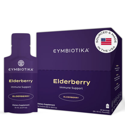 CYMBIOTIKA Adults Elderberry Boost Supplement – Organic Elderberry with Vitamin E for Immune Support – Gluten-Free, Vegan, Keto (Pack of 26)