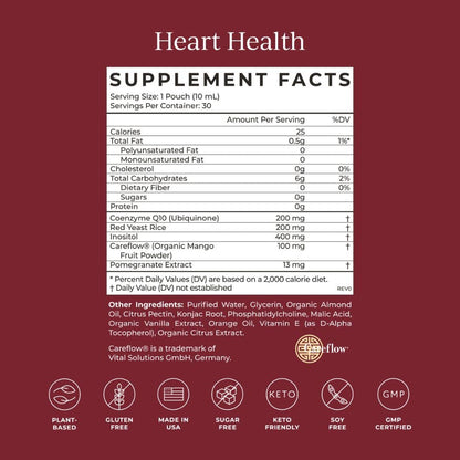 CYMBIOTIKA Heart Health Supplement with CoQ10, Red Yeast Rice & Inositol – Gluten Free, Organic Orange Cream Flavor, 30 Pack