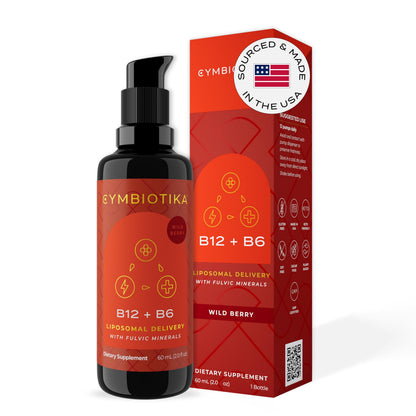 CYMBIOTIKA Liposomal Vitamin B12 Liquid Supplement 1250 mcg – Energy Support, Hair & Nails, Non-GMO, Gluten Free, Keto & Vegan, 2 oz