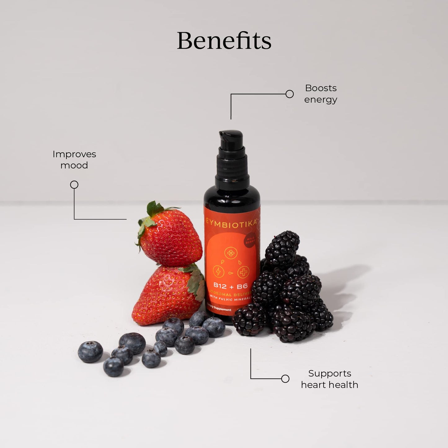 CYMBIOTIKA Liposomal Vitamin B12 Liquid Supplement 1250 mcg – Energy Support, Hair & Nails, Non-GMO, Gluten Free, Keto & Vegan, 2 oz