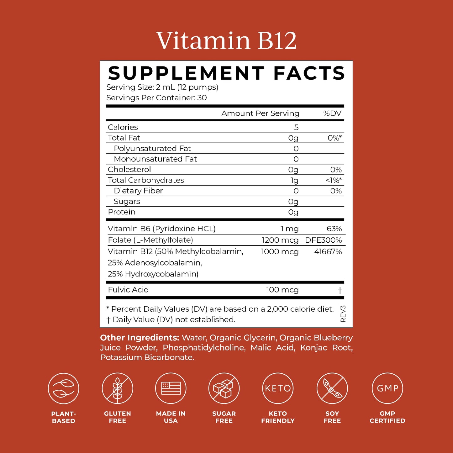 CYMBIOTIKA Liposomal Vitamin B12 Liquid Supplement 1250 mcg – Energy Support, Hair & Nails, Non-GMO, Gluten Free, Keto & Vegan, 2 oz