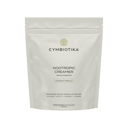 CYMBIOTIKA Nootropic Creamer – MCT Coffee Creamer with Alpha GPC & L-Theanine for Focus, Energy & Mental Clarity – Coconut Vanilla, 30 Servings