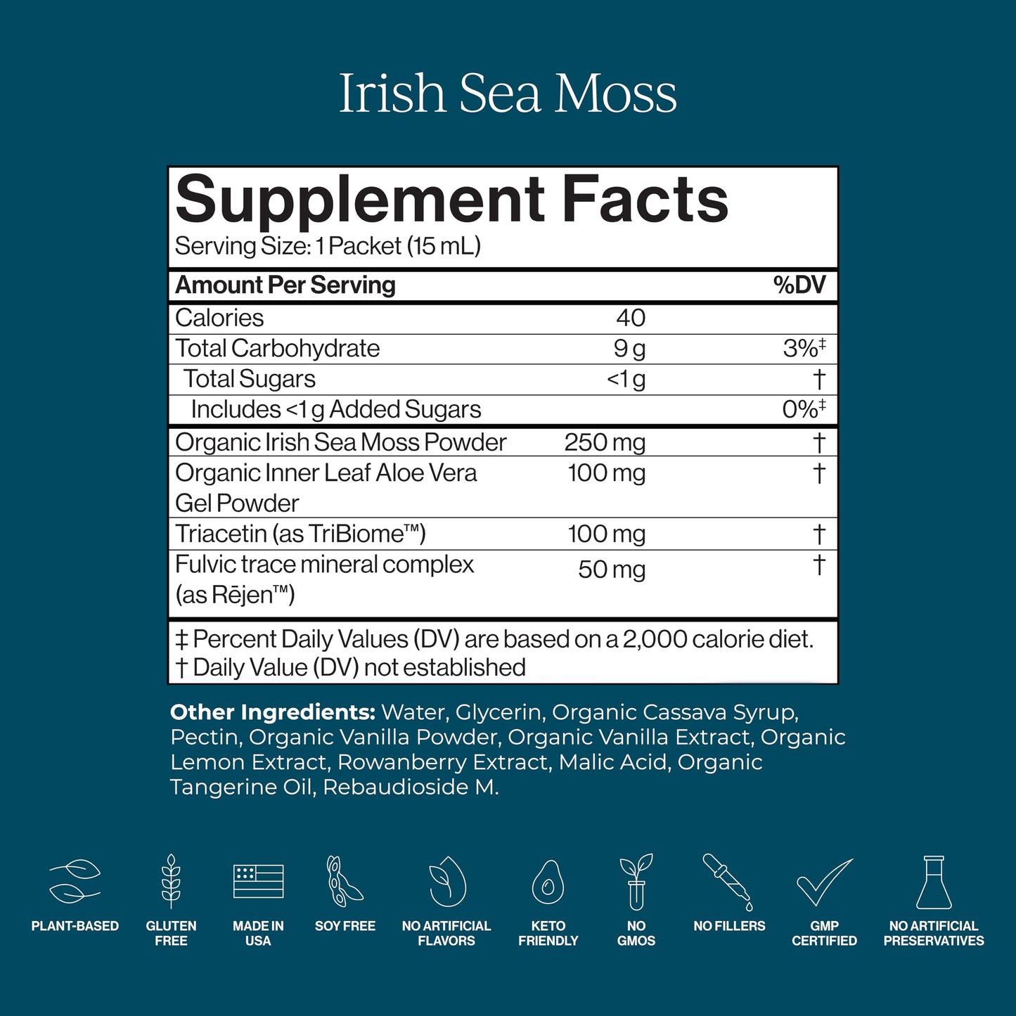 CYMBIOTIKA Irish Sea Moss with Aloe Vera & Fulvic Minerals | 52 Servings, On-The-Go Pack