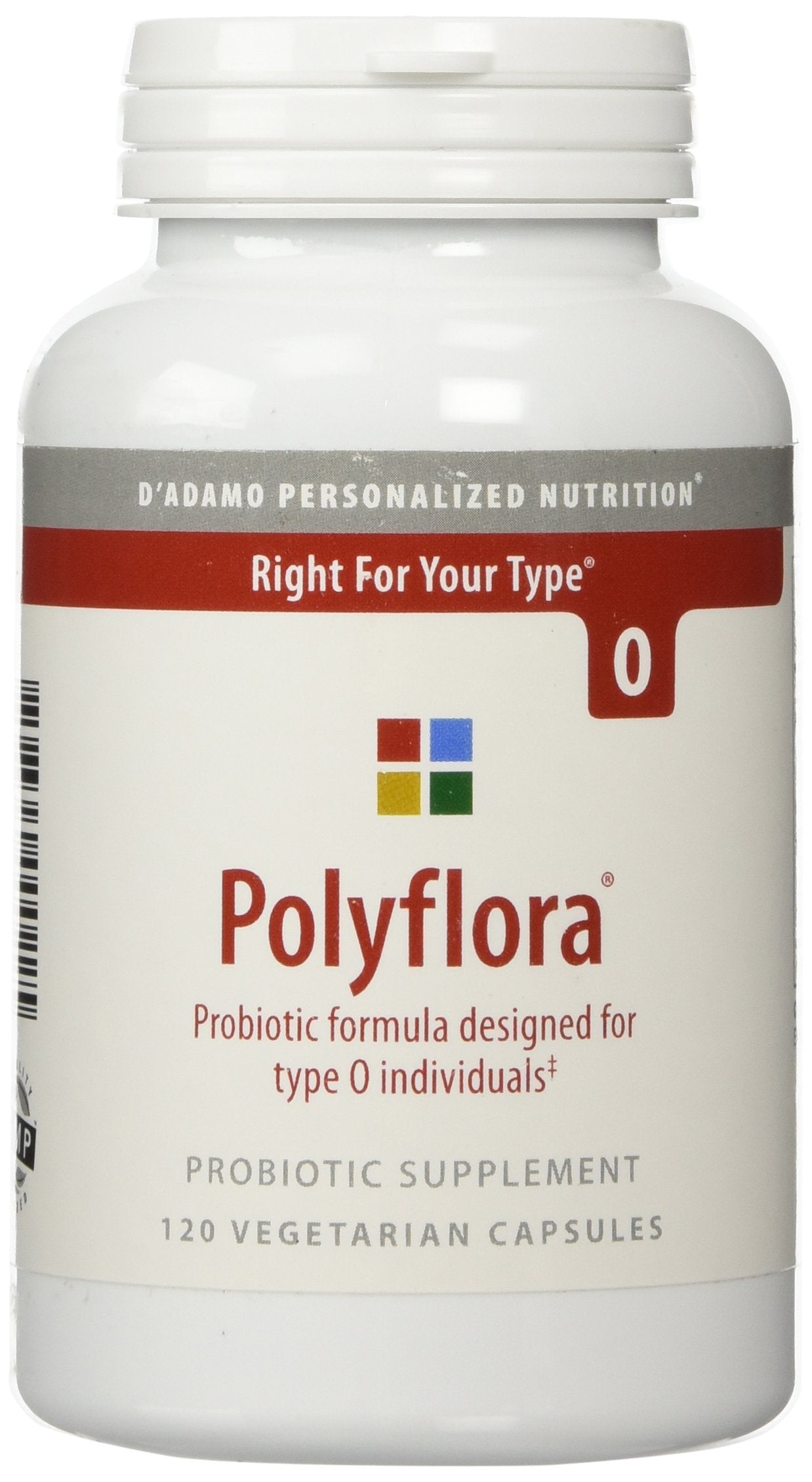 D'Adamo Personalized Nutrition Polyflora O - 120 Count | Blood Type Diet Support