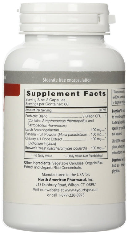 D'Adamo Personalized Nutrition Polyflora O - 120 Count | Blood Type Diet Support