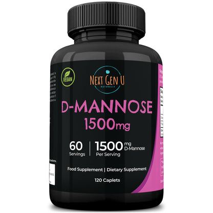 D Mannose 1500 mg – 120 Vegan Caplets | Urinary Health | NextGenU