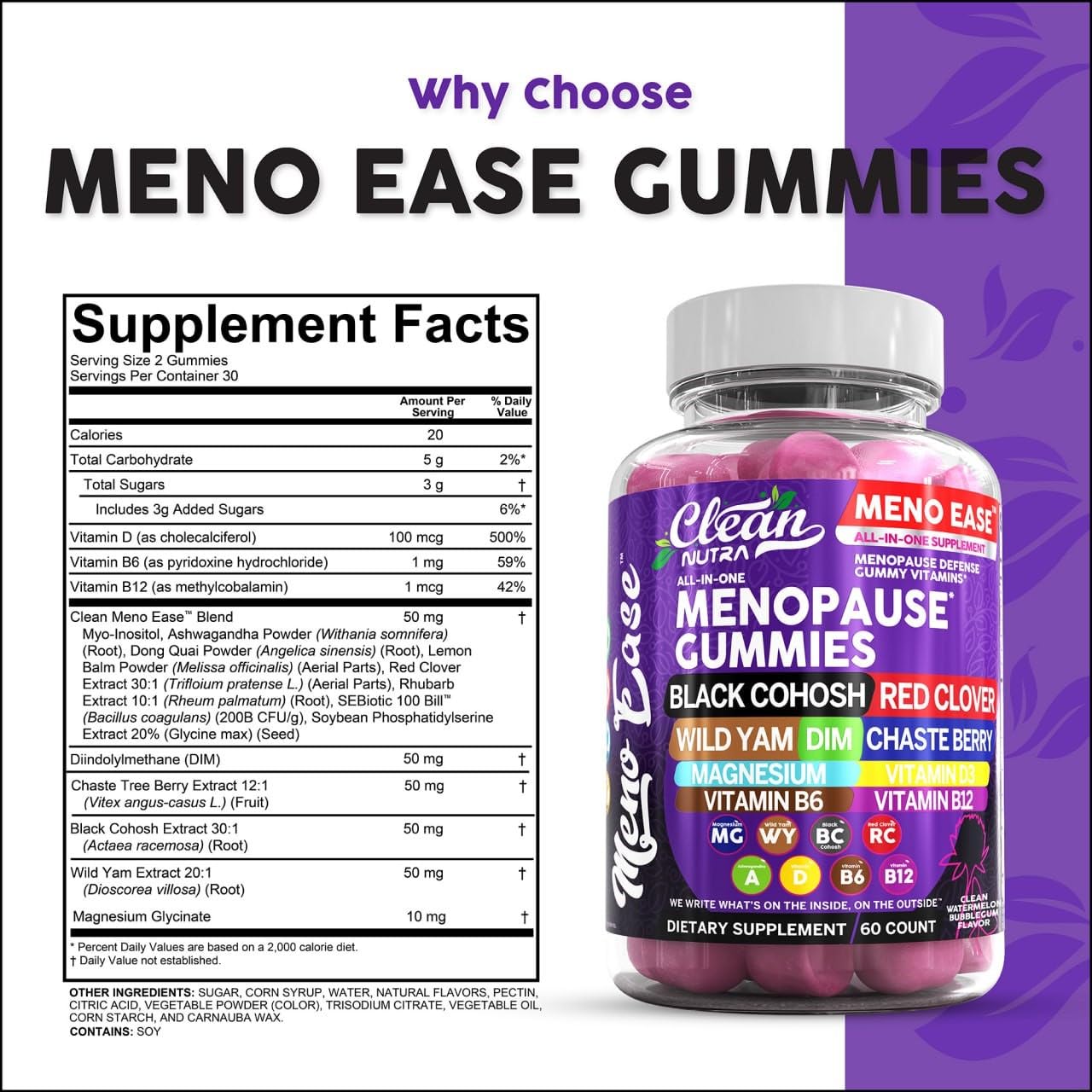 Clean Nutraceuticals Menopause Gummies for Women – Hormone Balance & Night Sweat Support
