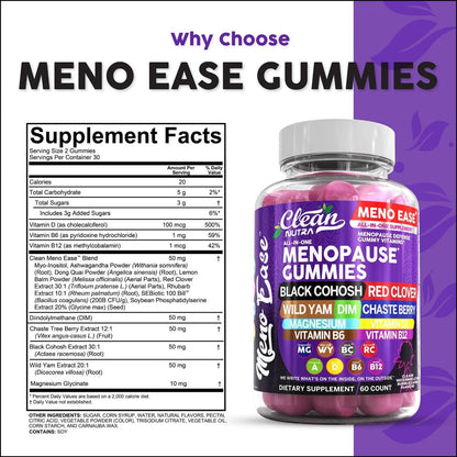 Clean Nutraceuticals Menopause Gummies for Women – Hormone Balance & Night Sweat Support