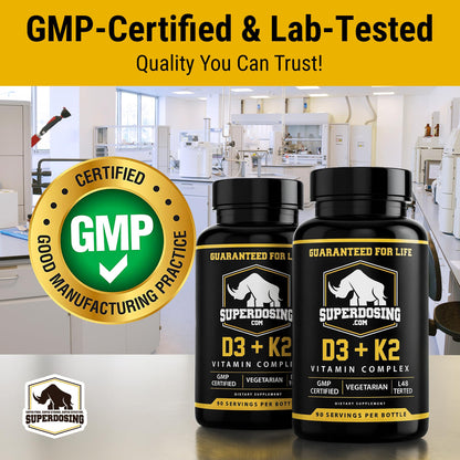 SuperDosing D3K2 10,000 IU + 1,500 mcg MK-4 | 3 Bottle Pack