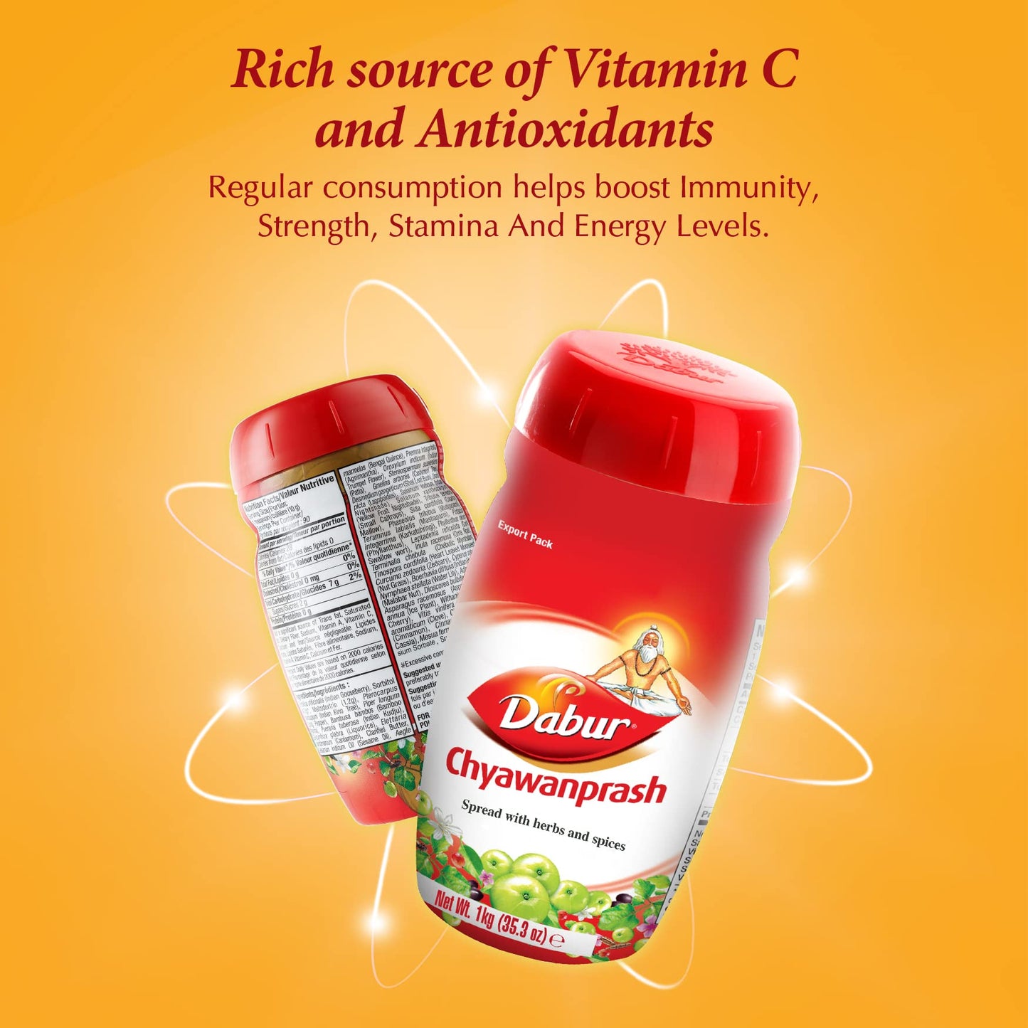 Dabur Chyawanprash Spread – 40 Ayurvedic Herbs, 1 kg Pack of 3 Jars