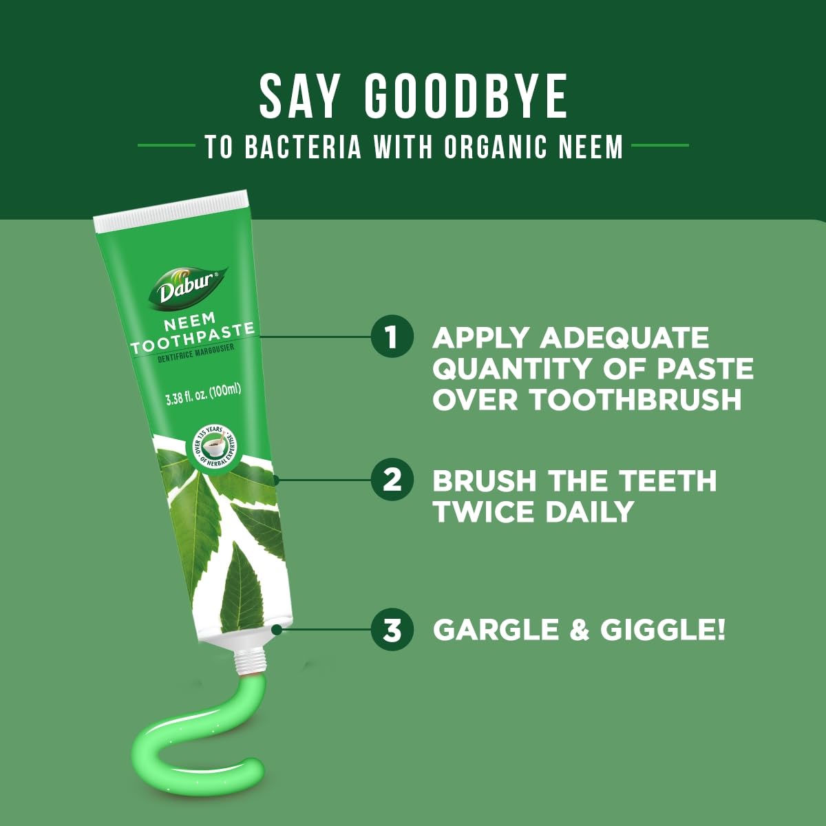 Dabur Herbal Toothpaste – All-Natural, Fluoride-Free Neem Oral Care