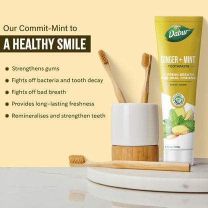 Dabur Organic Ginger & Mint Toothpaste 100 ml | Pack of 1