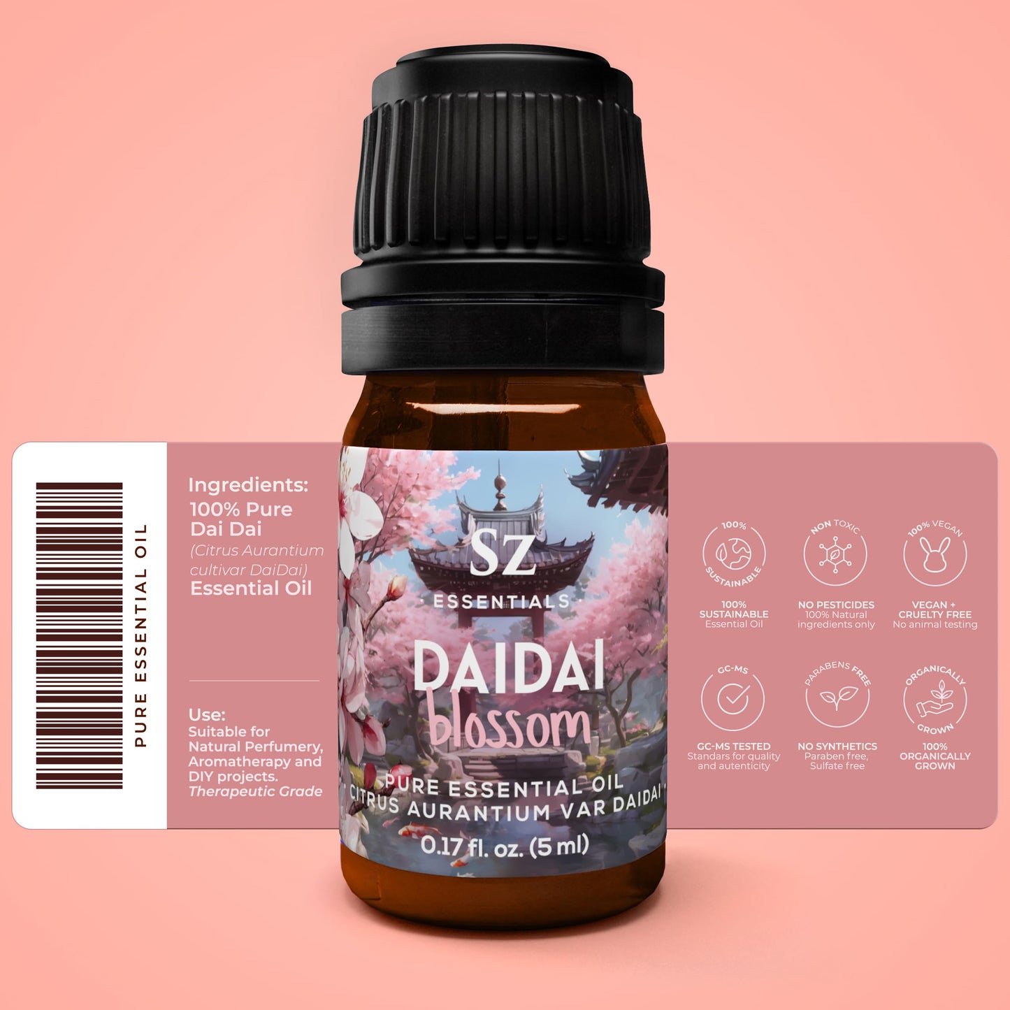 Sz Essentials Daidai Blossom Essential Oil – 100% Pure Neroli-Daidai, 0.17oz