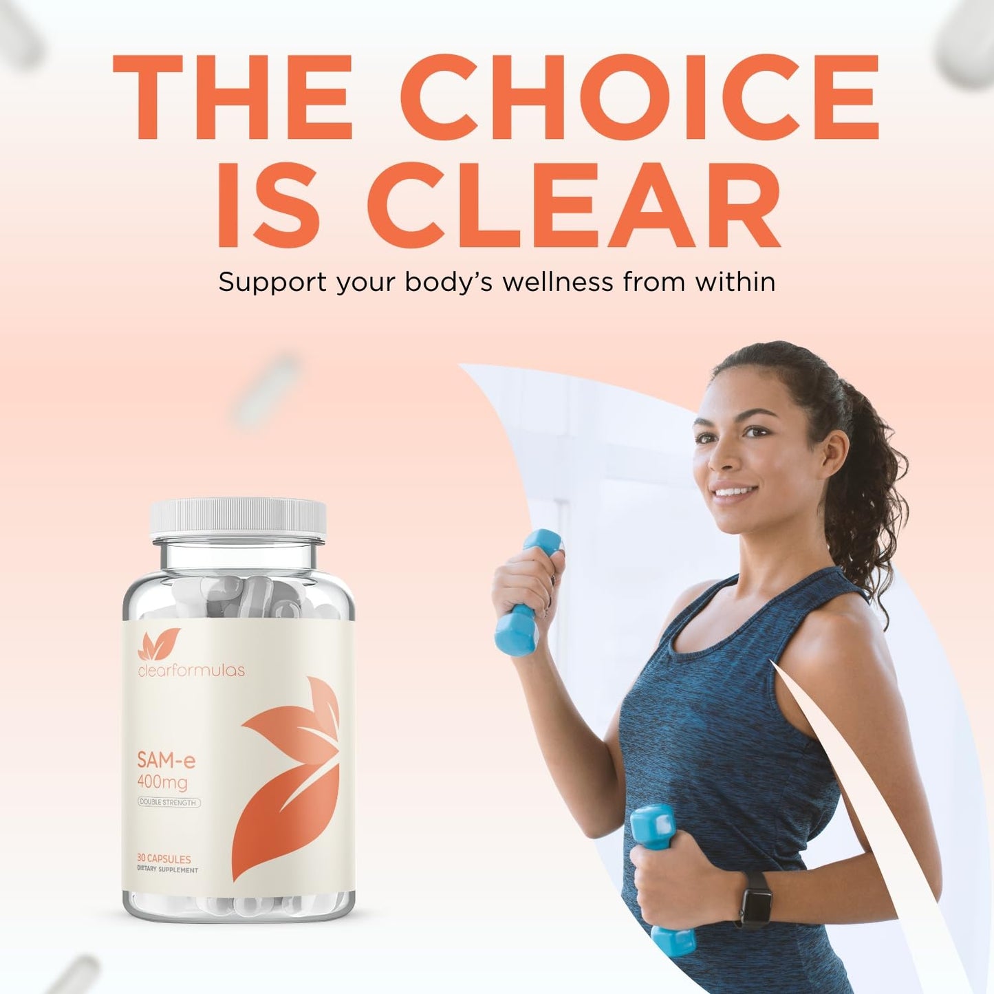 Clear Formulas SAM-e 400mg Bioactive – Liver & Mood Support, Vegan
