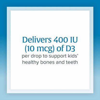 Natural Factors Vitamin D3 Drops 400 IU (10 mcg) for Kids - Supports Strong Bones & Immune Function