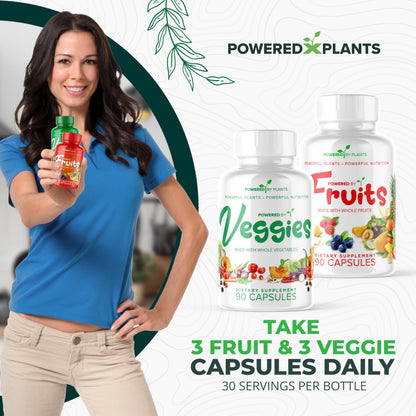 Daily Fruits and Veggies Supplement – 180 Capsules (30 Days) – Non-GMO & Gluten Free – 2-Pack