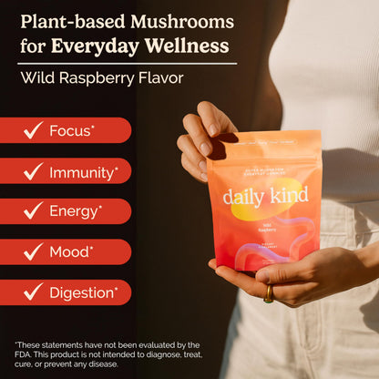 Daily Kind Super Mushroom Gummies – 10-in-1 Adaptogenic Mushroom Supplement (60-Ct) | Immunity, Focus & Gut Health | Vegan & Gluten-Free