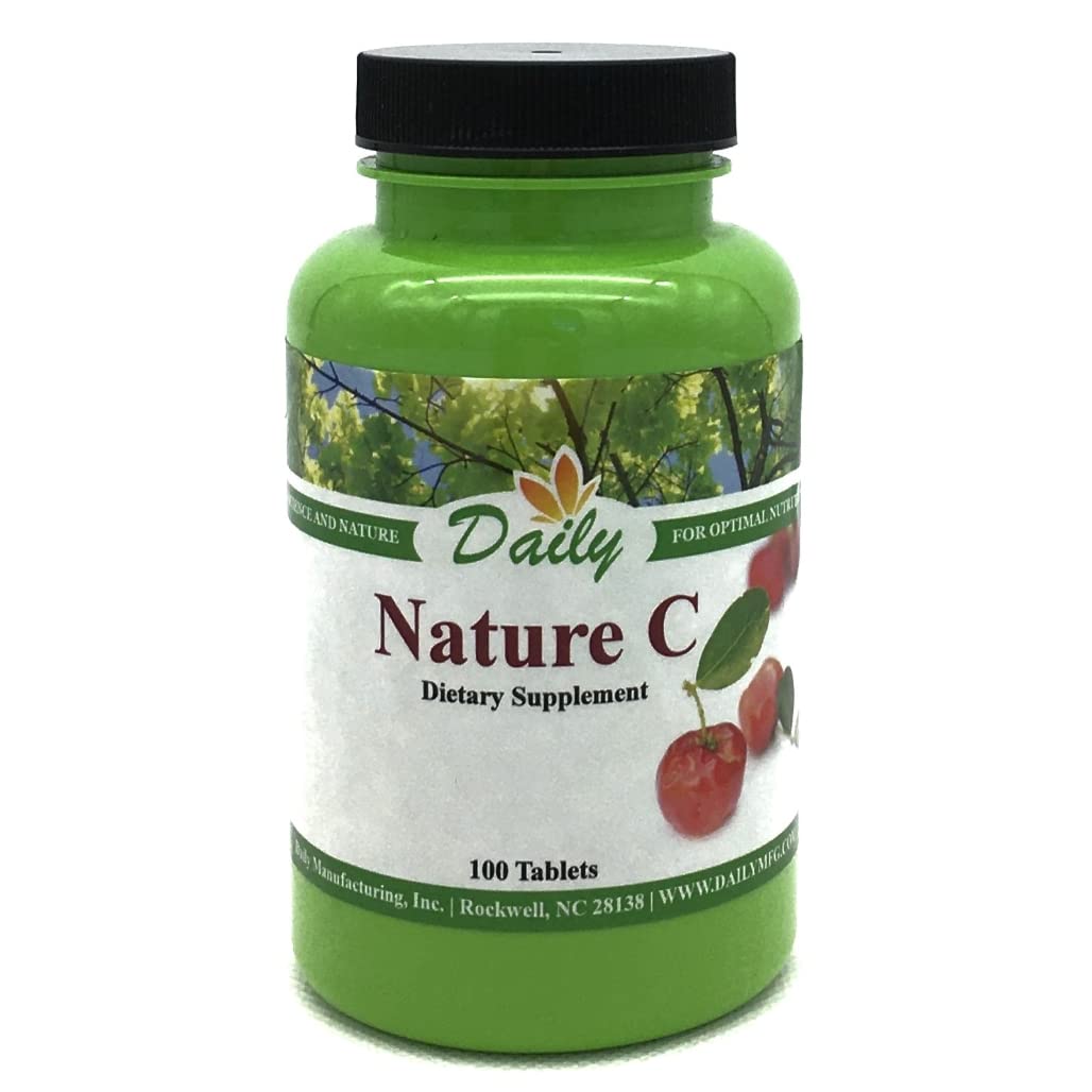 Nature C Vitamin C from Acerola Cherry - 100 Tablets | Daily Manufacturing
