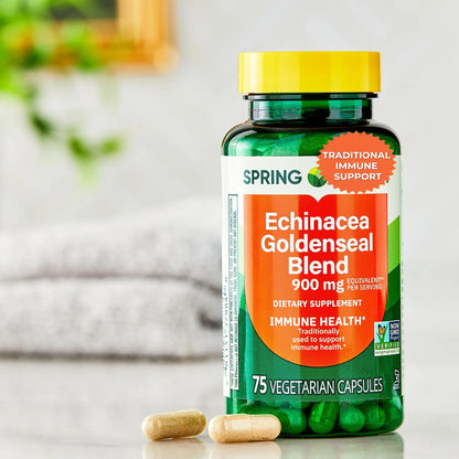Echinacea Goldenseal Blend – 900 mg, 75 Vegetarian Capsules | Daily Wellness Supplement