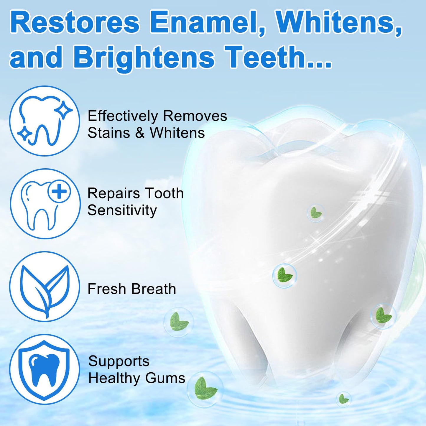9.9% Hydroxyapatite Toothpaste – Enamel Protection & Tooth Strengthening (2 Pack) | Natural Peppermint