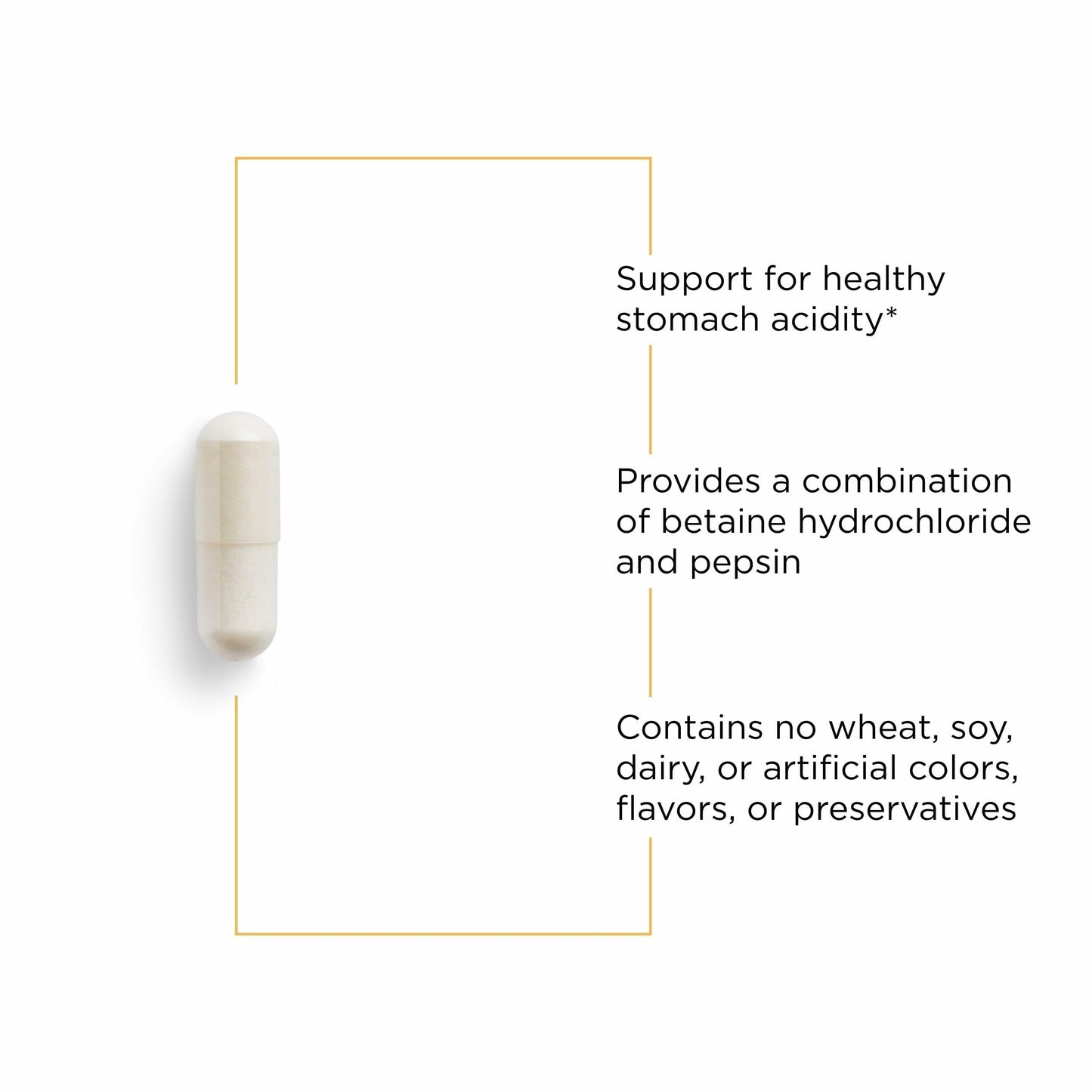 Integrative Therapeutics Betaine HCl – Digestive Support, Dairy-Free, 250 Capsules