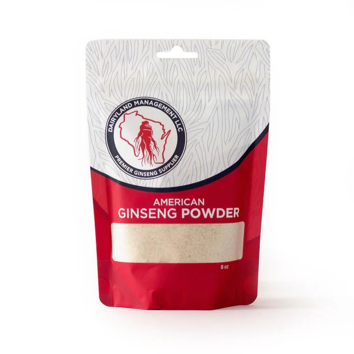Dairyland Concentrated American Ginseng Powder 西洋参 - 8 oz Pack of Wisconsin Ginseng Powder - Non-GMO, Gluten Free - Herbal Supplement for Smoothies, Baking, Tea