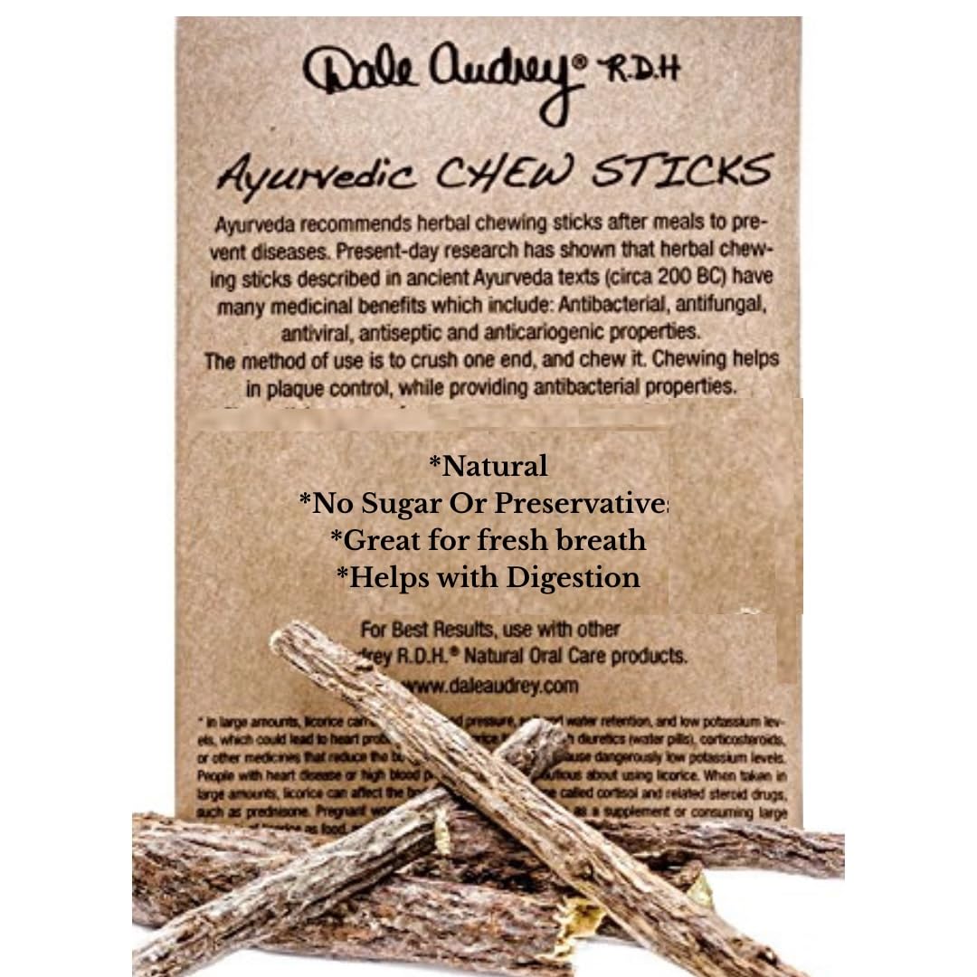 Dale Audrey Ayurvedic Chew Sticks – Licorice Root with Neem, Sugar Free (1.12 oz)