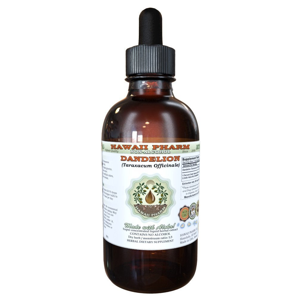 Dandelion Alcohol-Free Liquid Extract – Organic Taraxacum Officinale Glycerite, 2 oz | Hawaii Pharm