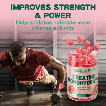 DANEW Pro Creatine Gummies 5000mg – Muscle Strength & Energy (Watermelon)