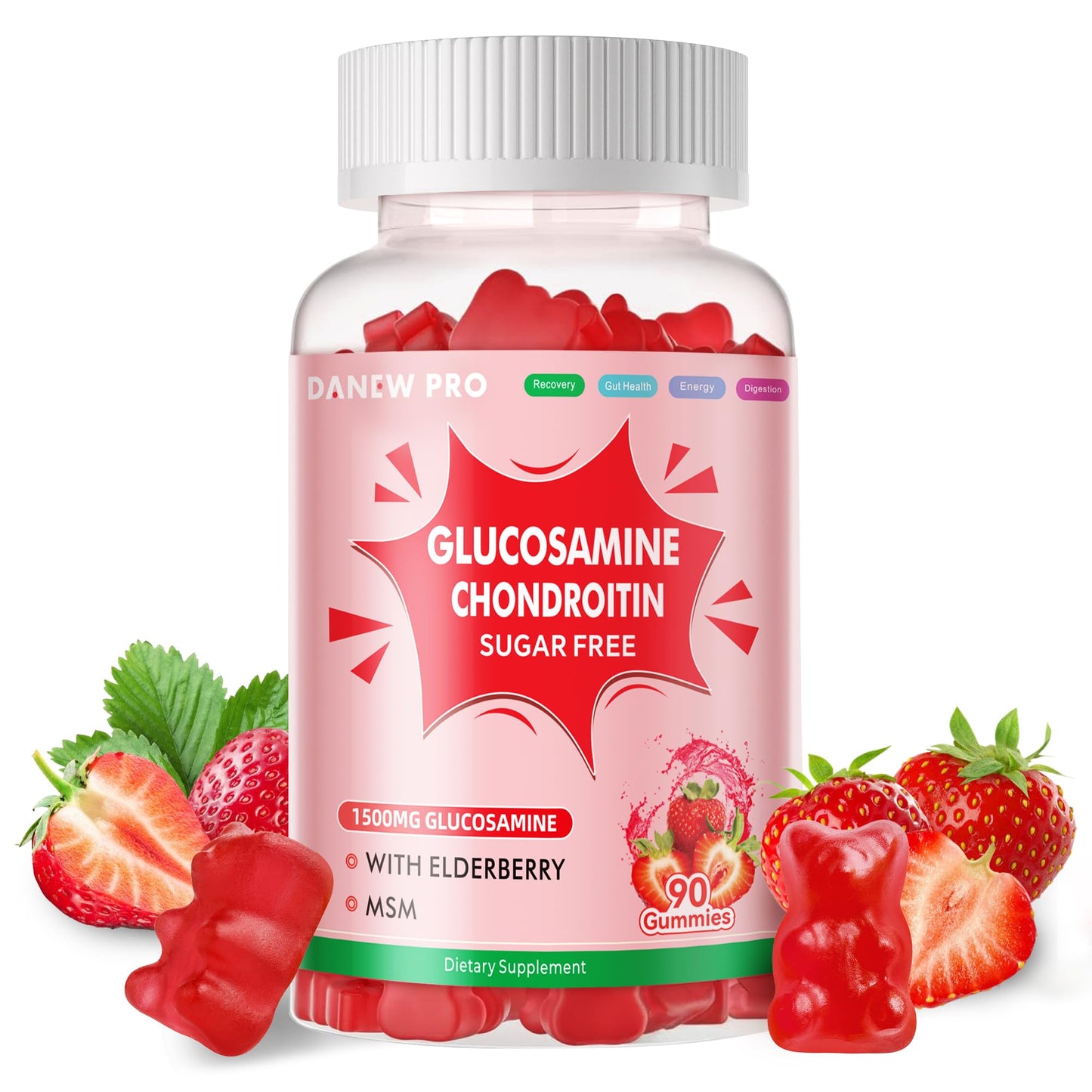 DANEW Pro Glucosamine Chondroitin Gummies with MSM & Elderberry – Joint Support