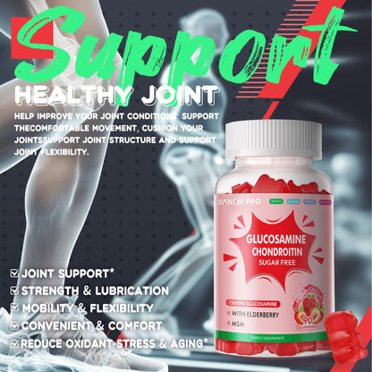 DANEW Pro Glucosamine Chondroitin Gummies with MSM & Elderberry – Joint Support